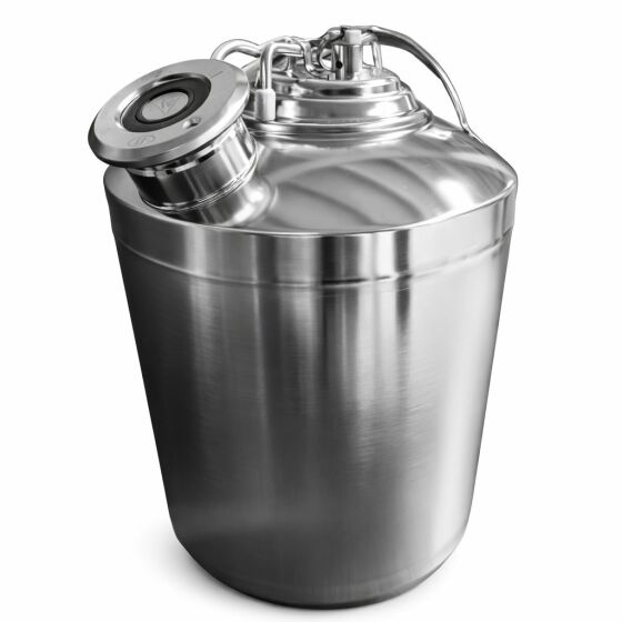 Reinigungsbehälter 10 L Edelstahl 1 Fitting nach Wahl