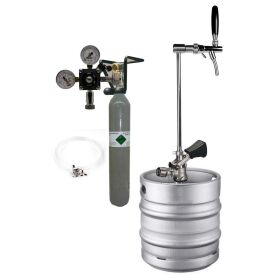 Flat keg (type A) tap fitting with keg dispensing column...