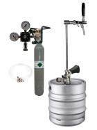 Flat keg (type A) tap fitting with keg dispensing column 500 g CO²