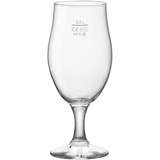 Beer tulip with calibration mark at 0.3 liters