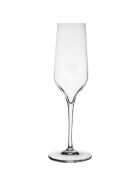Champagne glass with calibration mark at 0.1 liter