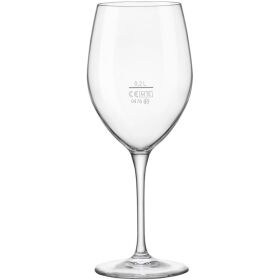 Wine glass with calibration mark at 0.2 liters