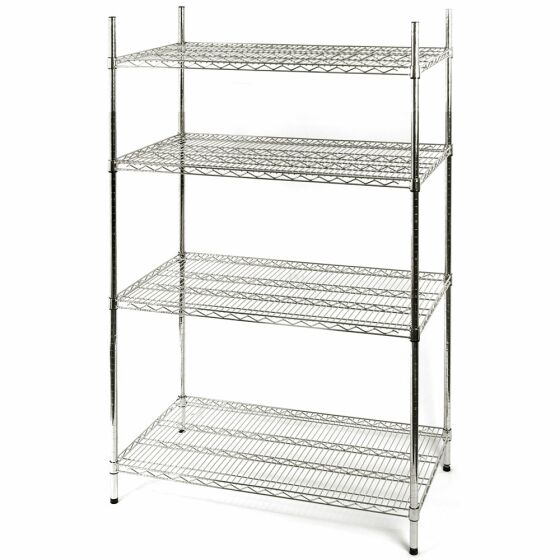 Storage rack made of chromed steel, dimensions 1220x610x1800 mm (WxDxH)