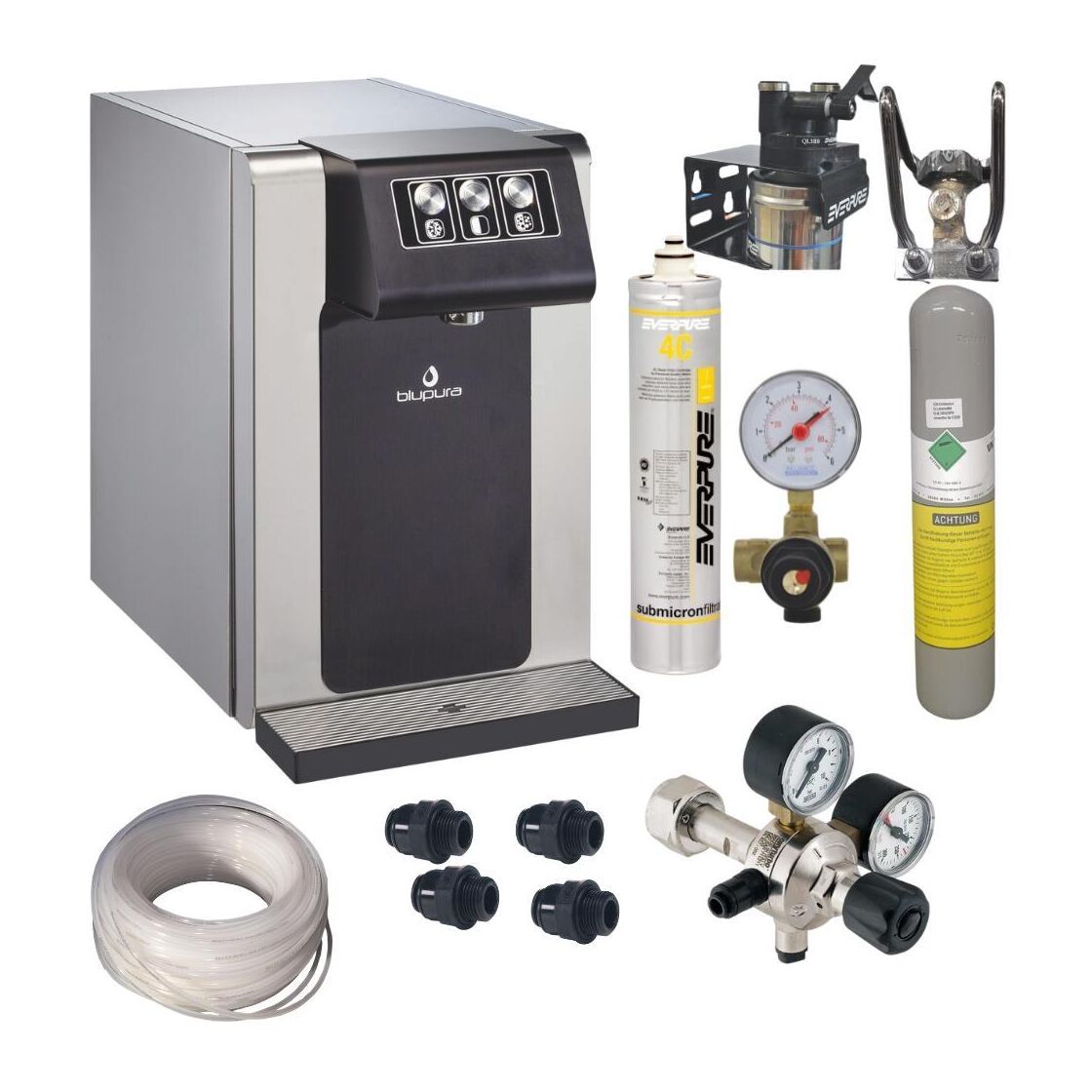 Blusoda 30 Fizz Zapfanlage Komplettset – 500 G CO², Filter, Kartusche, Für Mineralwasser