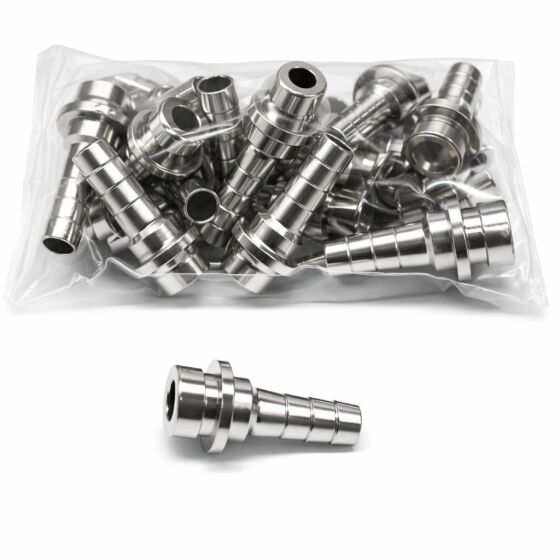 Bier- oder CO² - Schlauchtülle "gerade" aus Edelstahl 10 mm 50 Stück