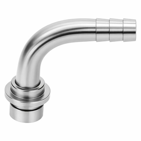 Beer or CO² hose nozzle "bent" made of 7 mm stainless steel