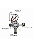 Micromatic pressure reducer for series connection