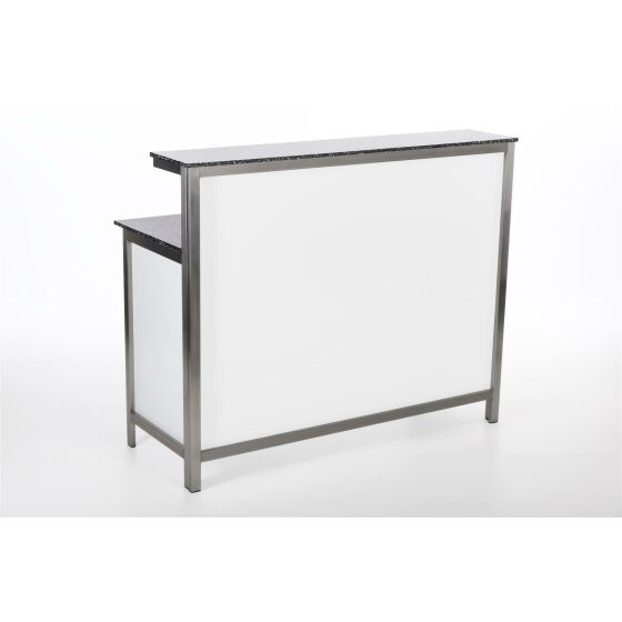GDW long drink counter made of stainless steel 1.25m white PE black / white