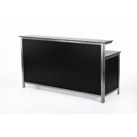 GDW Longdrinktheke aus Edelstahl 1,25m Weiß PE Schwarz/Weiß