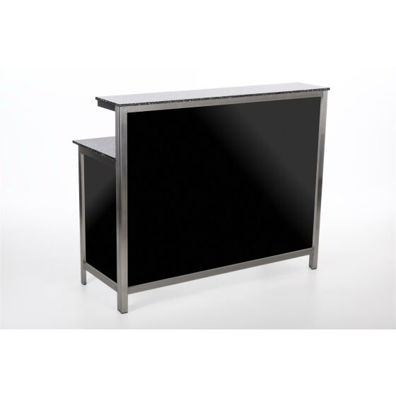 GDW long drink counter made of stainless steel 1.25m black PE black / white