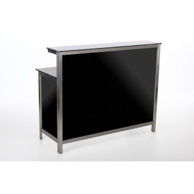 GDW long drink counter made of stainless steel 1.25m black PE stracciatella