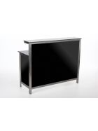 GDW long drink counter made of stainless steel 1.25m black PE stracciatella