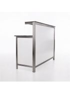 GDW long drink counter made of stainless steel, 2 m, white, PE white/natural