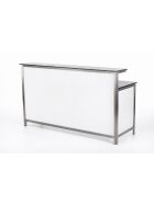 GDW long drink counter made of stainless steel, 2 m, white, PE white/natural