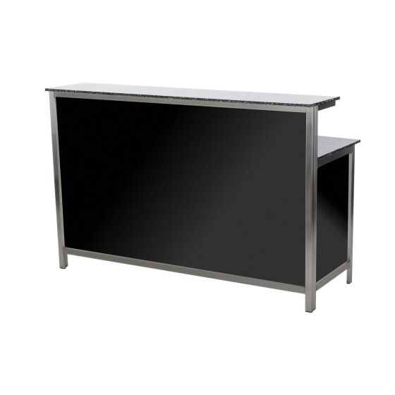 GDW long drink counter made of stainless steel 2m black PE black / white