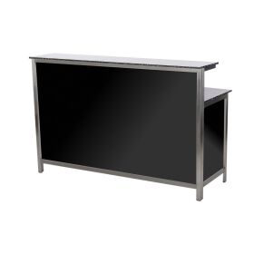 GDW long drink counter made of stainless steel 2m black PE stracciatella
