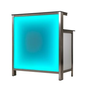 Long drink counter with LED RGB light box 1.25 m Foamlite...