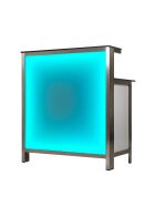 Long drink counter with LED RGB light box 1.25 m Foamlite white
