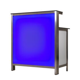 Long drink counter with LED RGB light box 1.5 m Foamlite Black