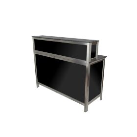 Multi-counter folding counter with bar top 1.25m black PE black / white