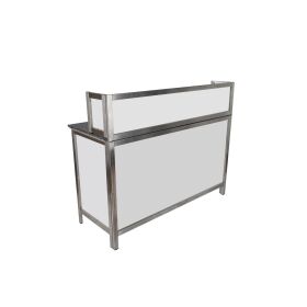 Multitheke Klapptheke mit Baraufsatz 2m Weiß PE Schwarz/Weiß