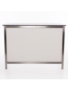 Folding counter made of stainless steel with PE surface 1.25m white Foamlite black