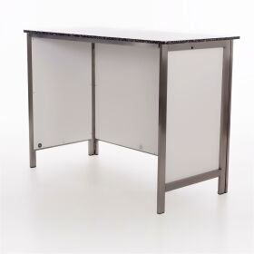 Folding counter made of stainless steel with PE surface 1.25m white PE black / white