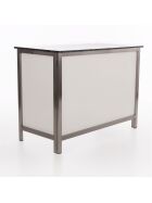 Folding counter made of stainless steel with PE surface 1.25m white stracciatella