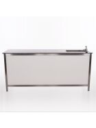 Folding counter made of stainless steel with PE surface, 1.25 m, black Foamlite black