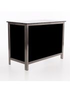 Folding counter made of stainless steel with PE surface 1.25m black foamlite white