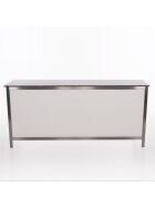 Klapptheke aus Edelstahl mit PE Oberfläche 1,25m Schwarz PE Schwarz/Weiß