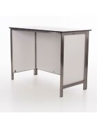 Folding counter made of stainless steel with PE surface 1.5m white Foamlite black