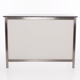 Folding counter made of stainless steel with PE surface 1.5m white PE black / white