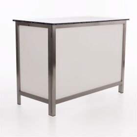 Folding counter made of stainless steel with PE surface 1.5m white PE black / white