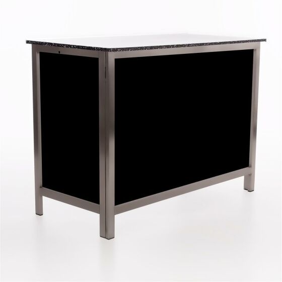 Folding counter made of stainless steel with PE surface 1.5m black Foamlite black