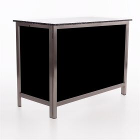 Folding counter made of stainless steel with PE surface, 1.5 m, black Foamlite black