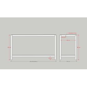 Folding counter made of stainless steel with PE surface, 1.5 m, black Foamlite black