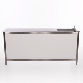Folding counter made of stainless steel with PE surface, 1.5 m, black Foamlite black