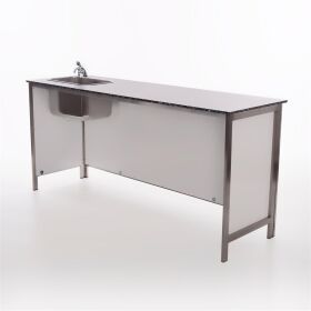 Folding counter made of stainless steel with PE surface, 1.5 m, black Foamlite black