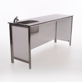 Folding counter made of stainless steel with PE surface, 1.5 m, black Foamlite black