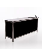 Folding counter made of stainless steel with PE surface, 1.5 m, black Foamlite black