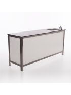 Folding counter made of stainless steel with PE surface, 1.5 m, black Foamlite black