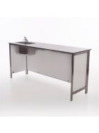Folding counter made of stainless steel with PE surface, 1.5 m, black Foamlite black
