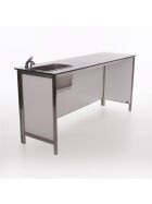 Folding counter made of stainless steel with PE surface, 1.5 m, black Foamlite black