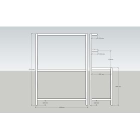 Klappbares Edelstahl - Rückbuffet 1,25 m Foamlite Schwarz Fronten Weiß