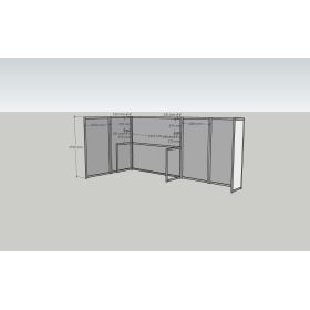 Klappbares Edelstahl - Rückbuffet 1,25 m Foamlite Schwarz Fronten Weiß