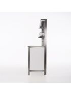 Foldable stainless steel - rear buffet 1.25m with white curtain Foamlite white