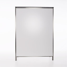 Foldable stainless steel - rear buffet 1.25m with white curtain stracciatella