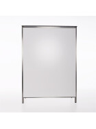 Foldable stainless steel - rear buffet 1.25m with white curtain stracciatella