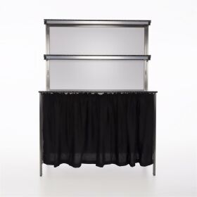 Foldable stainless steel - rear buffet 1.25m with black curtain Foamlite black